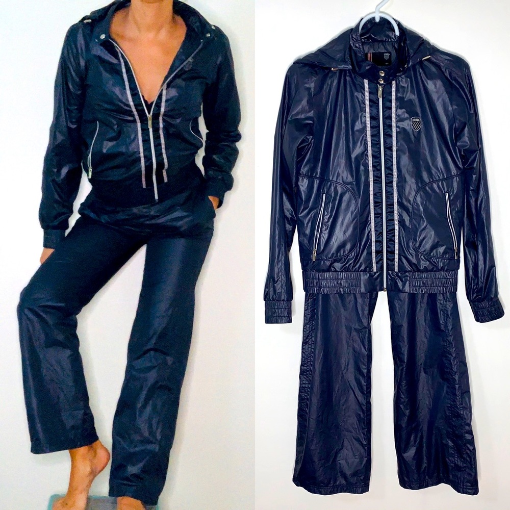 K-Swiss Blue Track Suit Jacket & Pants Set Small